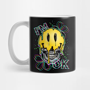 I'm Ok - Skull Glitch melting Smile Mug